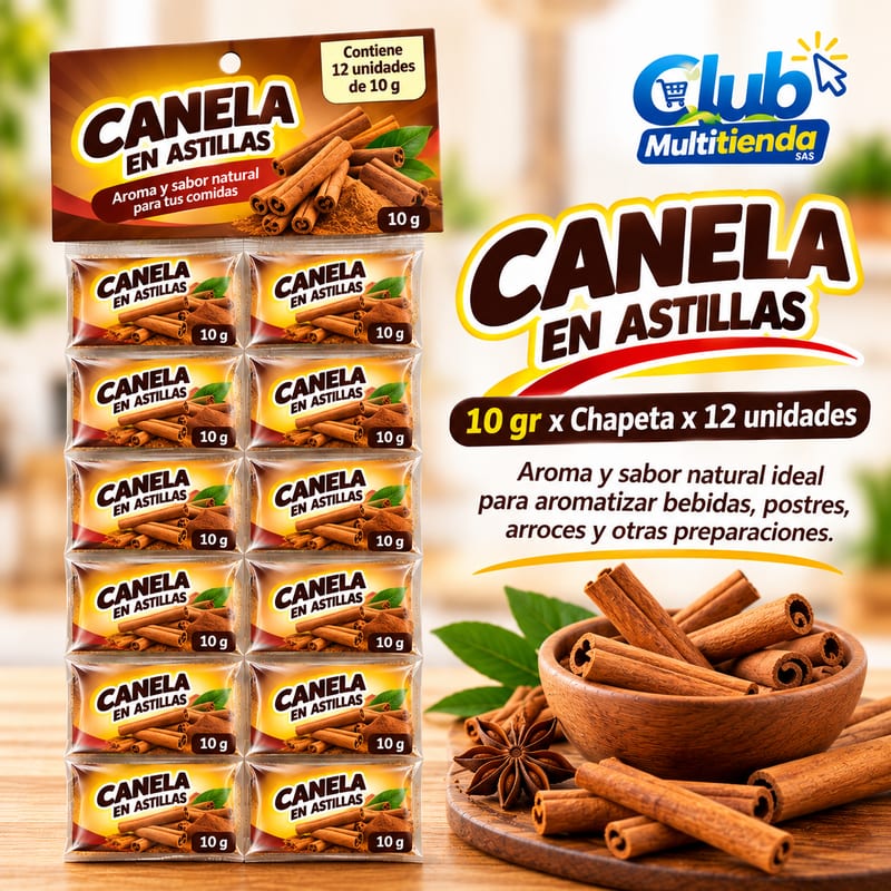 Canela en Astillas El Trece, 10 g · x Chapeta x 12 unidades
