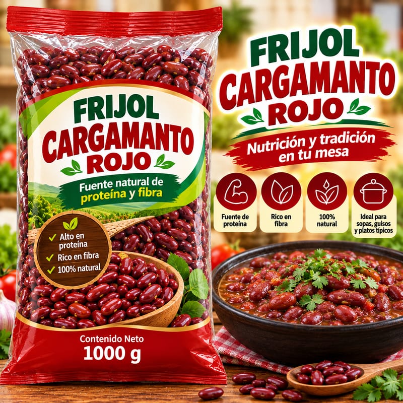 Frijol Cargamanto Rojo, 1000 g