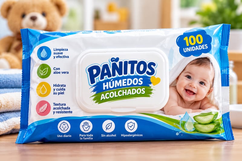 Pañitos Húmedos Acolchados, 100 un